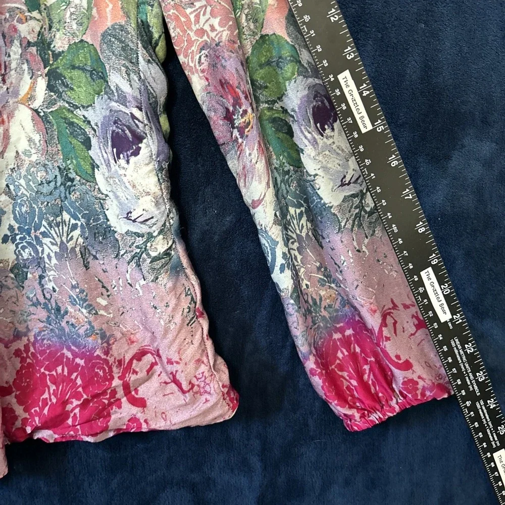 Sundance Womens Silk Top Size S Peasant Artsy‎ Print Floral Luxury Maximalist